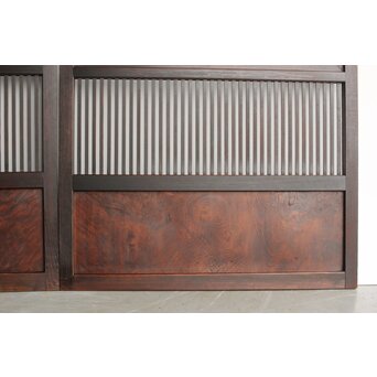 欅玉杢 黒格子戸 2枚1組　L1061 