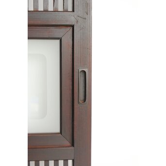 欅玉杢 黒格子戸 2枚1組　L1061 