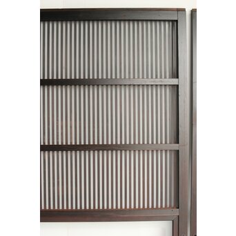 欅玉杢 黒格子戸 2枚1組　L1061 