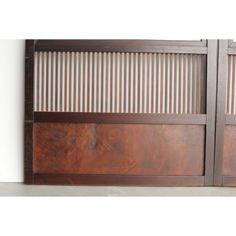 欅玉杢 黒格子戸 2枚1組　L1061 