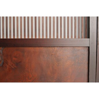 欅玉杢 黒格子戸 2枚1組　L1061 