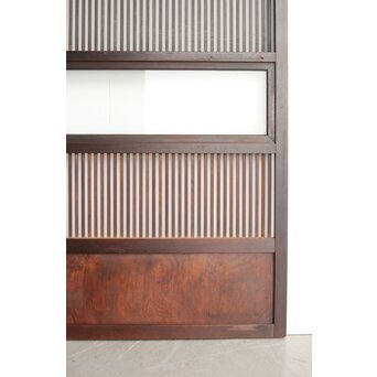 欅玉杢 黒格子戸 2枚1組　L1061 