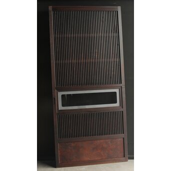 欅玉杢 黒格子戸 2枚1組　L1061 