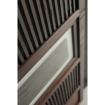 欅玉杢 黒格子戸 2枚1組　L1061 