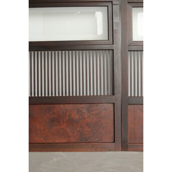 欅玉杢 黒格子戸 2枚1組　L1061 