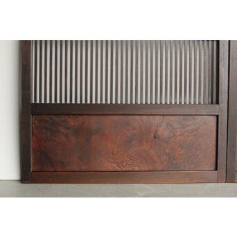 欅玉杢 黒格子戸 2枚1組　L1061 