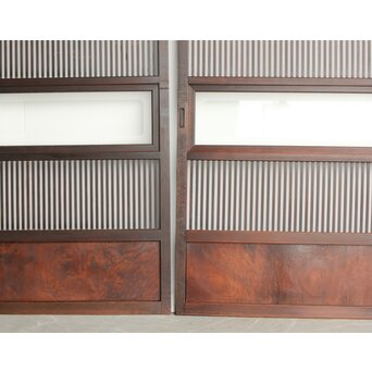 欅玉杢 黒格子戸 4枚1組　L1062 比較　左：L1061　右：L1062　同じ作りです