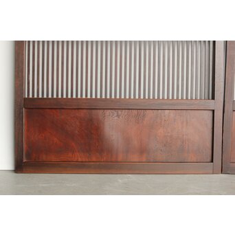 欅玉杢 黒格子戸 4枚1組　L1062 