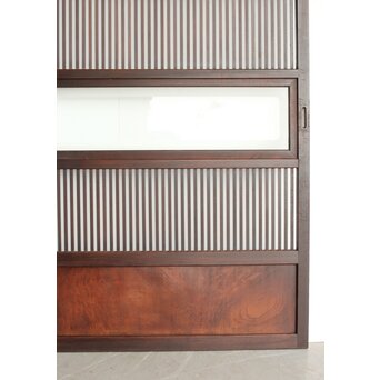 欅玉杢 黒格子戸 4枚1組　L1062 