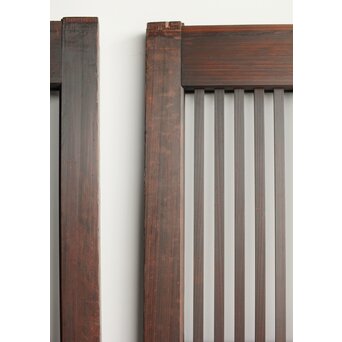 欅玉杢 黒格子戸 4枚1組　L1062 