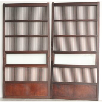 欅玉杢 黒格子戸 4枚1組　L1062 A　裏面