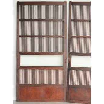 欅玉杢 黒格子戸 4枚1組　L1062 