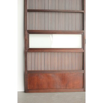 欅玉杢 黒格子戸 4枚1組　L1062 