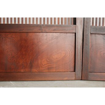 欅玉杢 黒格子戸 4枚1組　L1062 