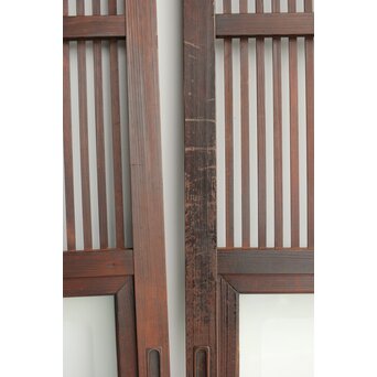 欅玉杢 黒格子戸 4枚1組　L1062 