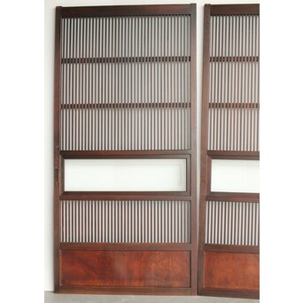 欅玉杢 黒格子戸 4枚1組　L1062 