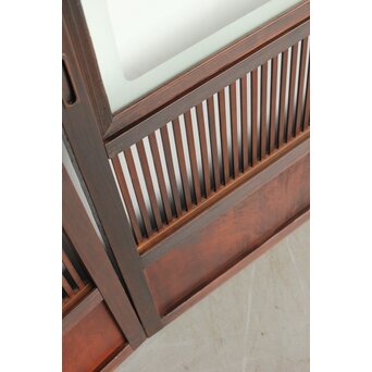 欅玉杢 黒格子戸 4枚1組　L1062 