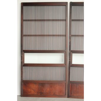 欅玉杢 黒格子戸 4枚1組　L1062 