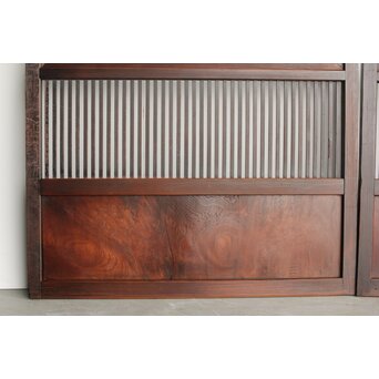 欅玉杢 黒格子戸 4枚1組　L1062 