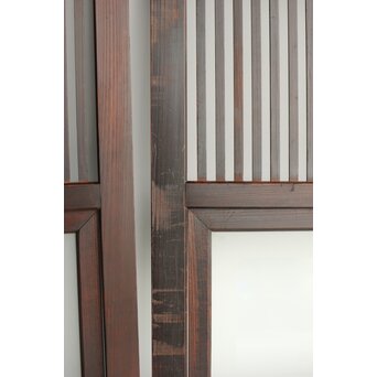 欅玉杢 黒格子戸 4枚1組　L1062 