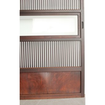 欅玉杢 黒格子戸 4枚1組　L1062 