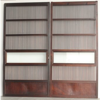 欅玉杢 黒格子戸 4枚1組　L1062 B　裏面