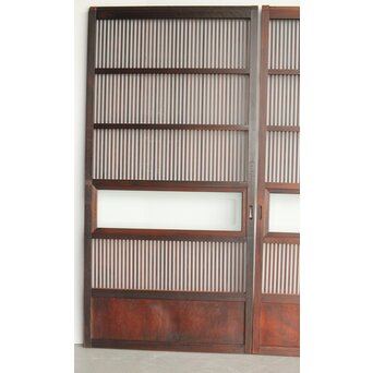 欅玉杢 黒格子戸 4枚1組　L1062 