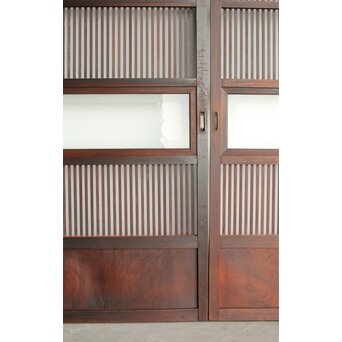 欅玉杢 黒格子戸 4枚1組　L1062 