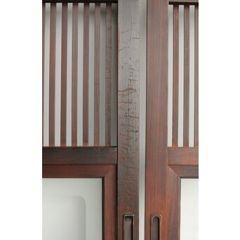 欅玉杢 黒格子戸 4枚1組　L1062 