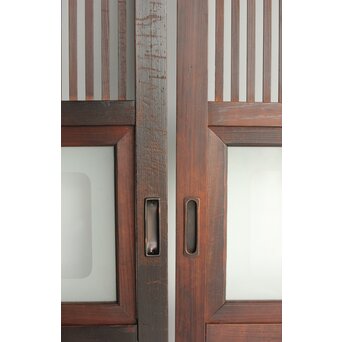 欅玉杢 黒格子戸 4枚1組　L1062 