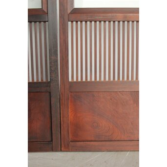 欅玉杢 黒格子戸 4枚1組　L1062 