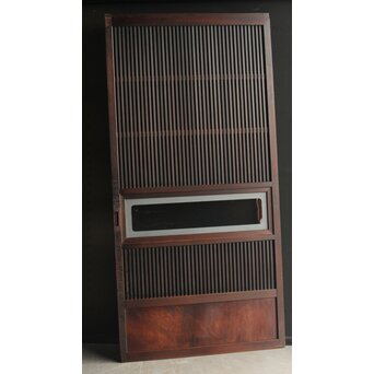 欅玉杢 黒格子戸 4枚1組　L1062 