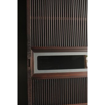 欅玉杢 黒格子戸 4枚1組　L1062 