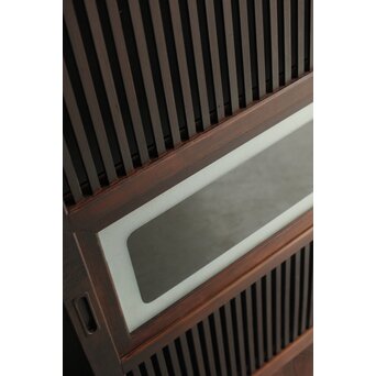 欅玉杢 黒格子戸 4枚1組　L1062 