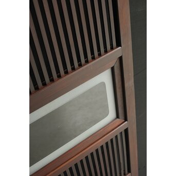 欅玉杢 黒格子戸 4枚1組　L1062 