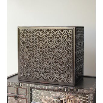 屈輪/倶利/剔犀/てきさい 如意雲紋 香箪笥/印材箱　Q313 