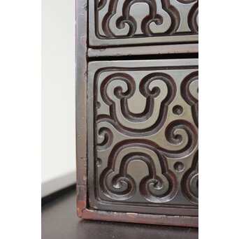 屈輪/倶利/剔犀/てきさい 如意雲紋 香箪笥/印材箱　Q313 