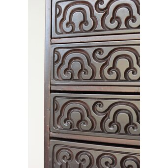 屈輪/倶利/剔犀/てきさい 如意雲紋 香箪笥/印材箱　Q313 