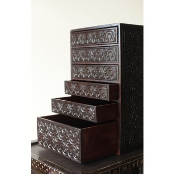 屈輪/倶利/剔犀/てきさい 如意雲紋 香箪笥/印材箱　Q313 