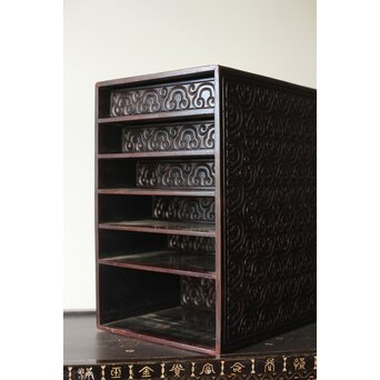 屈輪/倶利/剔犀/てきさい 如意雲紋 香箪笥/印材箱　Q313 