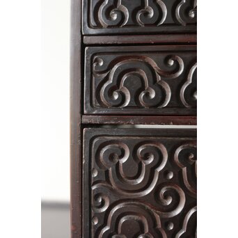 屈輪/倶利/剔犀/てきさい 如意雲紋 香箪笥/印材箱　Q313 