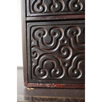 屈輪/倶利/剔犀/てきさい 如意雲紋 香箪笥/印材箱　Q313 