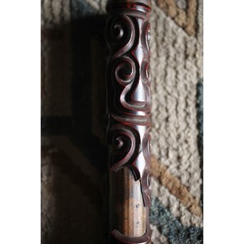 唐物 明代 屈輪/倶利/剔犀/てきさい 如意雲紋香筒　Q314 