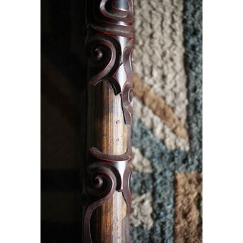 唐物 明代 屈輪/倶利/剔犀/てきさい 如意雲紋香筒　Q314 