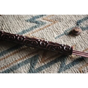 唐物 明代 屈輪/倶利/剔犀/てきさい 如意雲紋香筒　Q314 