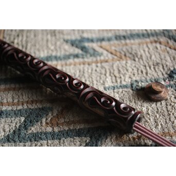 唐物 明代 屈輪/倶利/剔犀/てきさい 如意雲紋香筒　Q314 