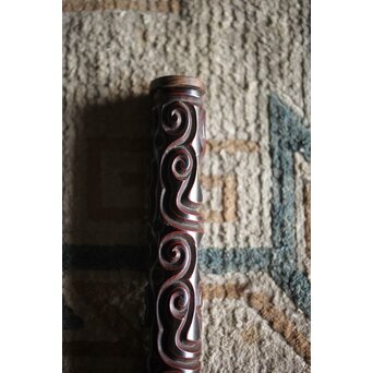 唐物 明代 屈輪/倶利/剔犀/てきさい 如意雲紋香筒　Q314 