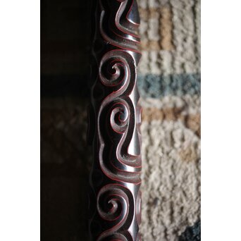 唐物 明代 屈輪/倶利/剔犀/てきさい 如意雲紋香筒　Q314 