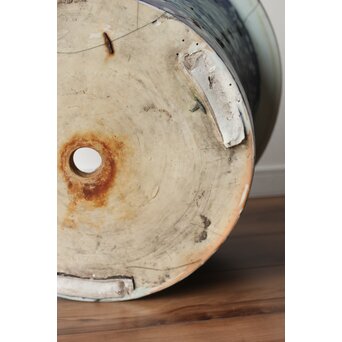 梅花氷裂紋 窓絵 染付大型植木鉢/盆栽鉢　P359 