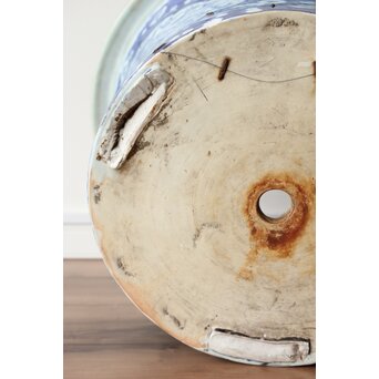 梅花氷裂紋 窓絵 染付大型植木鉢/盆栽鉢　P359 